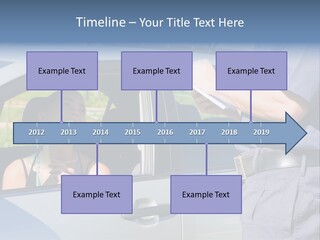 A Woman Sitting In A Car Talking To A Man PowerPoint Template