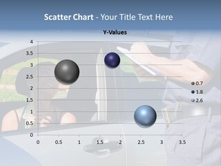 A Woman Sitting In A Car Talking To A Man PowerPoint Template