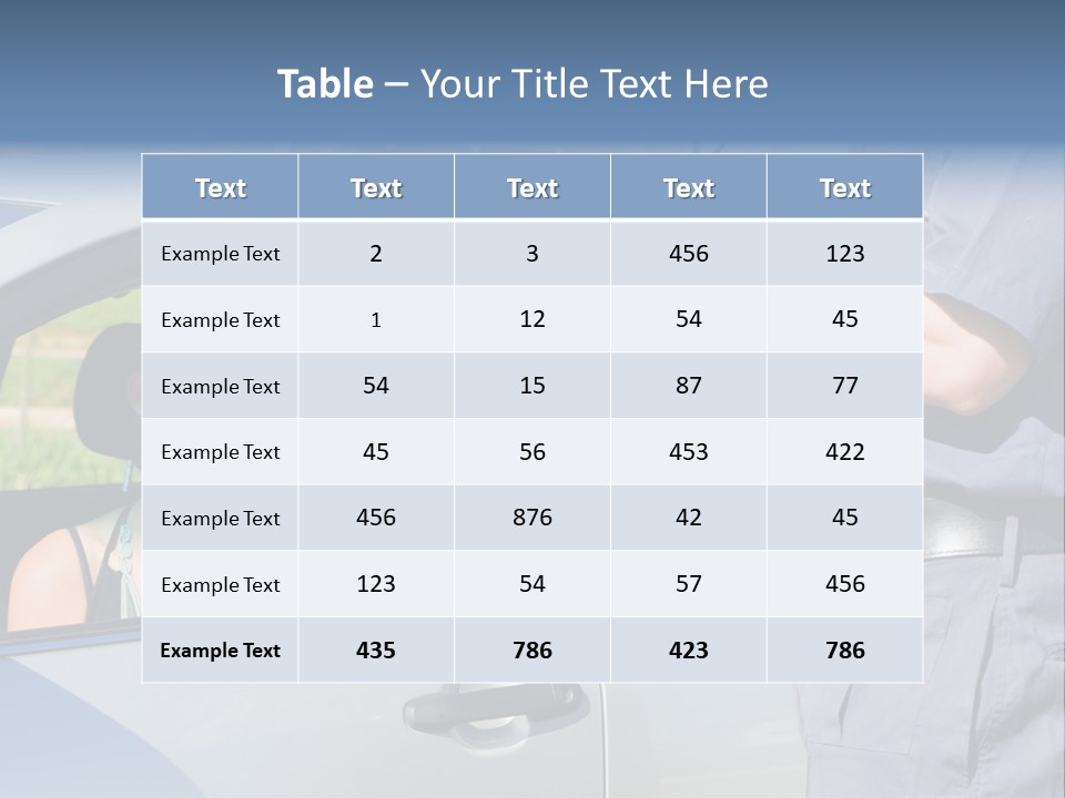 A Woman Sitting In A Car Talking To A Man PowerPoint Template