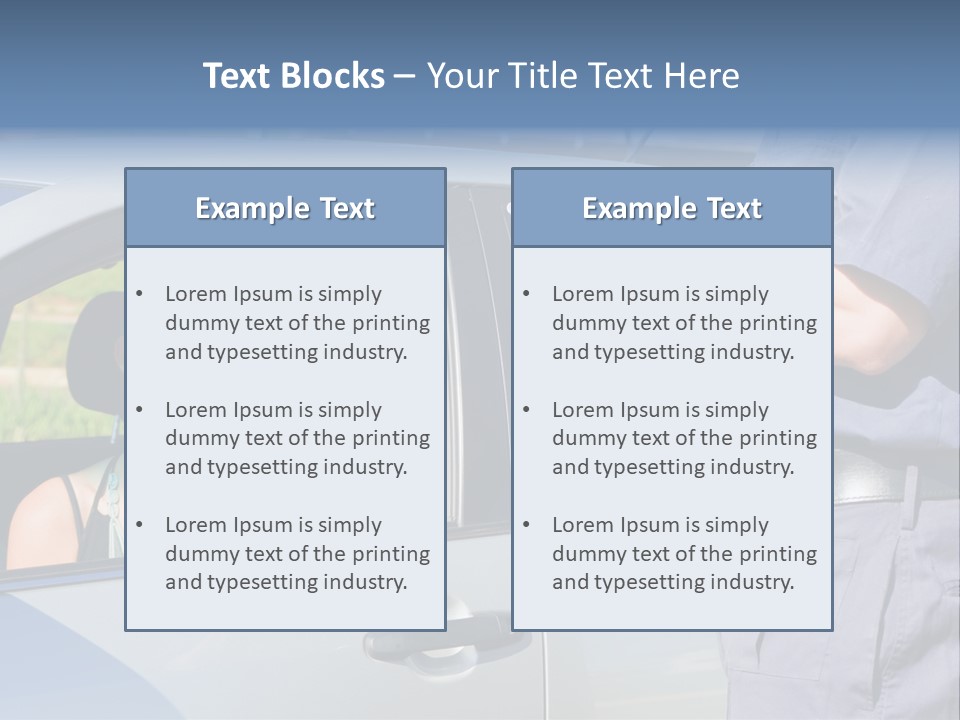 A Woman Sitting In A Car Talking To A Man PowerPoint Template