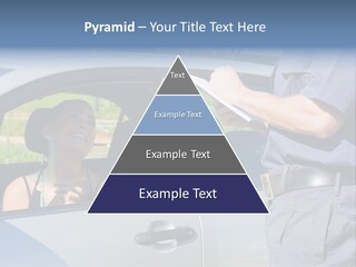 A Woman Sitting In A Car Talking To A Man PowerPoint Template