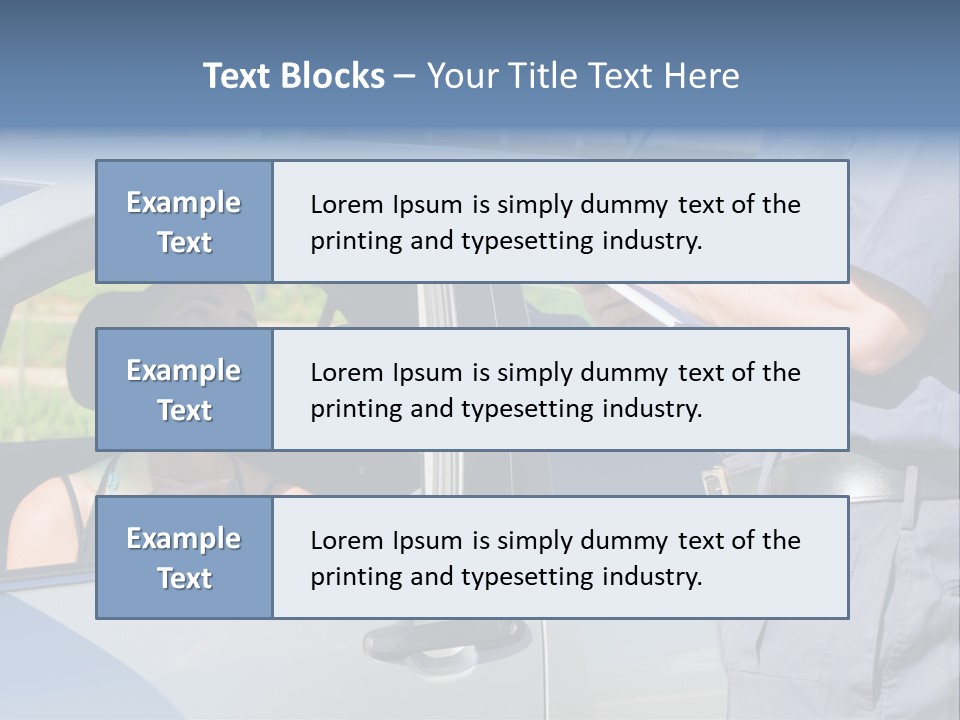A Woman Sitting In A Car Talking To A Man PowerPoint Template