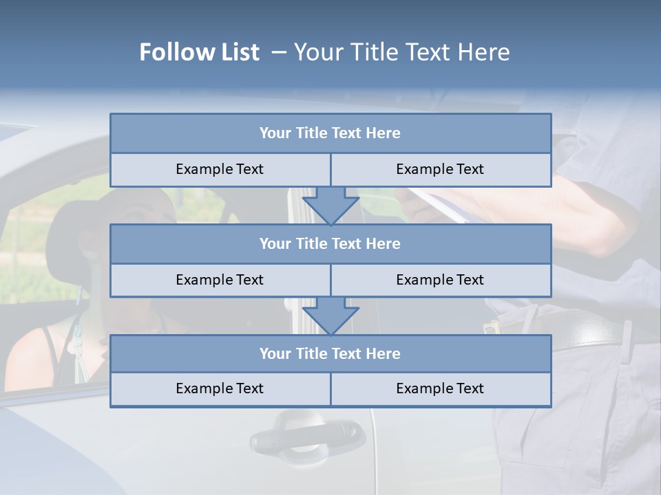 A Woman Sitting In A Car Talking To A Man PowerPoint Template
