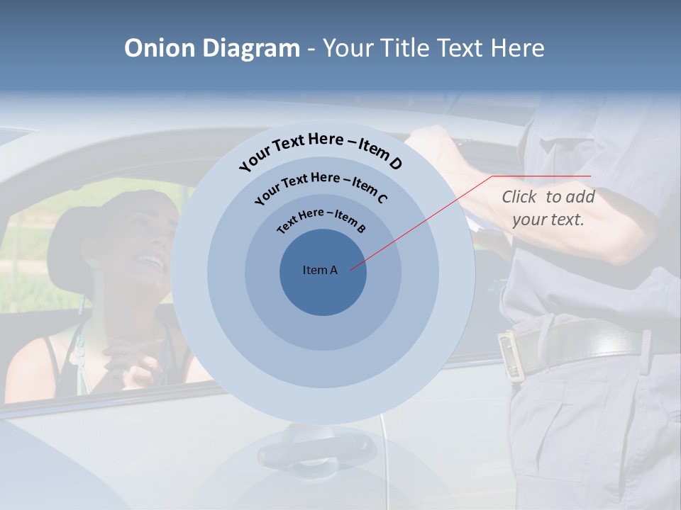 A Woman Sitting In A Car Talking To A Man PowerPoint Template