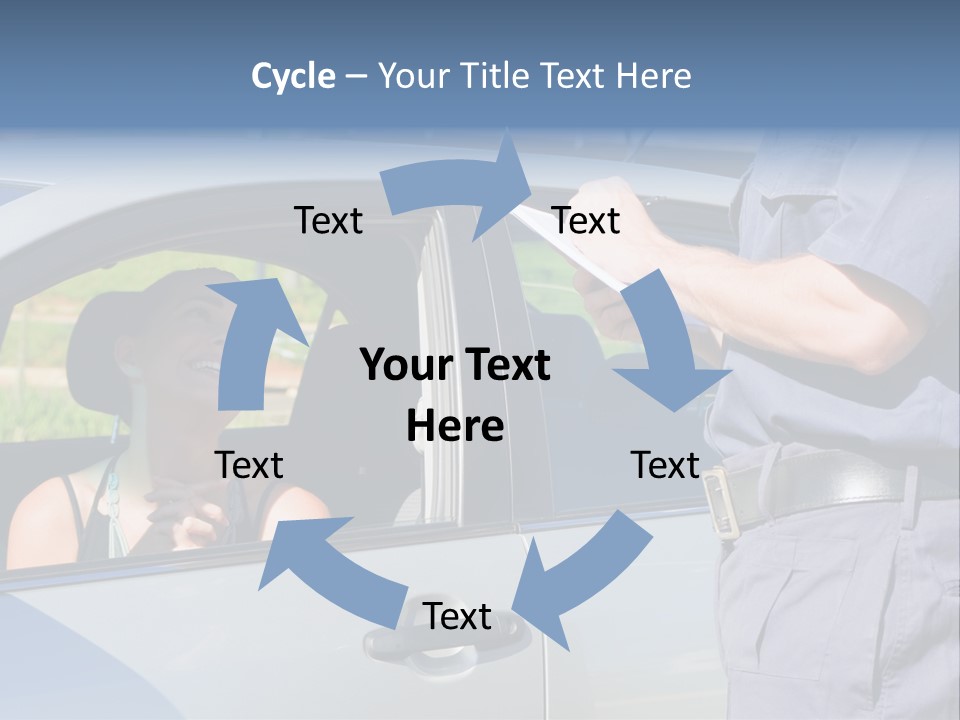 A Woman Sitting In A Car Talking To A Man PowerPoint Template