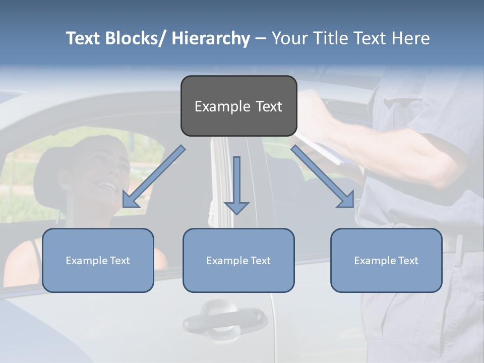 A Woman Sitting In A Car Talking To A Man PowerPoint Template