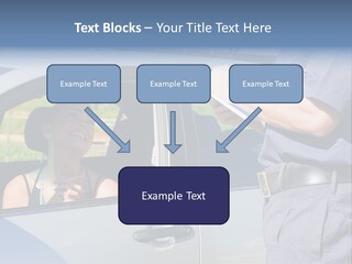 A Woman Sitting In A Car Talking To A Man PowerPoint Template