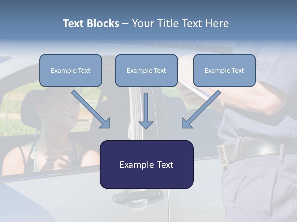 A Woman Sitting In A Car Talking To A Man PowerPoint Template