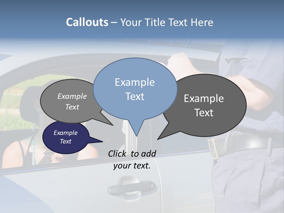 A Woman Sitting In A Car Talking To A Man PowerPoint Template