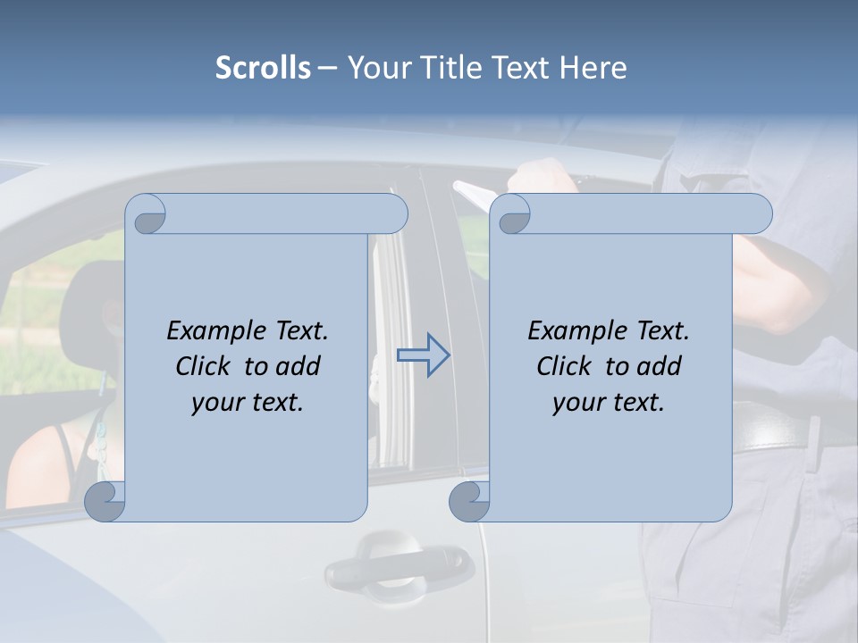 A Woman Sitting In A Car Talking To A Man PowerPoint Template
