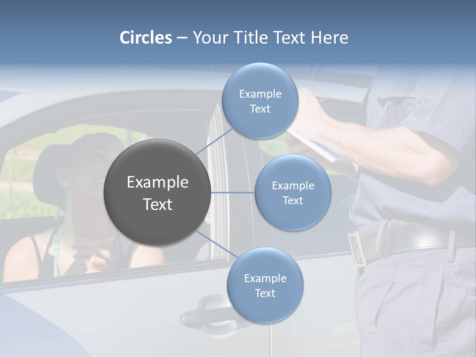 A Woman Sitting In A Car Talking To A Man PowerPoint Template