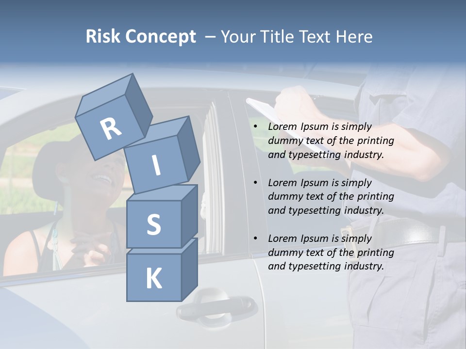 A Woman Sitting In A Car Talking To A Man PowerPoint Template