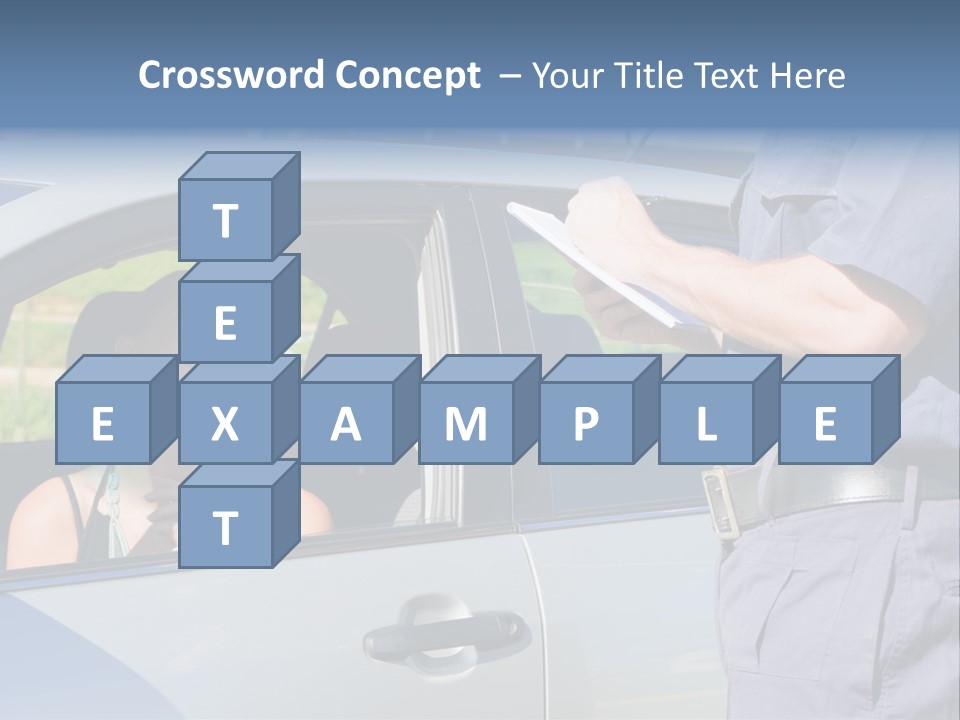 A Woman Sitting In A Car Talking To A Man PowerPoint Template