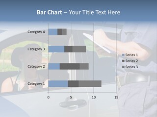 A Woman Sitting In A Car Talking To A Man PowerPoint Template