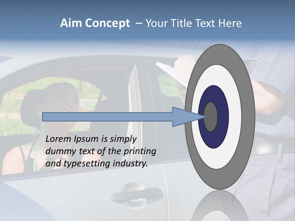 A Woman Sitting In A Car Talking To A Man PowerPoint Template