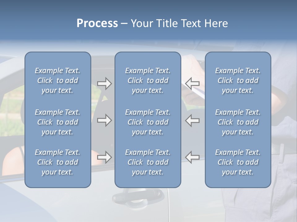 A Woman Sitting In A Car Talking To A Man PowerPoint Template