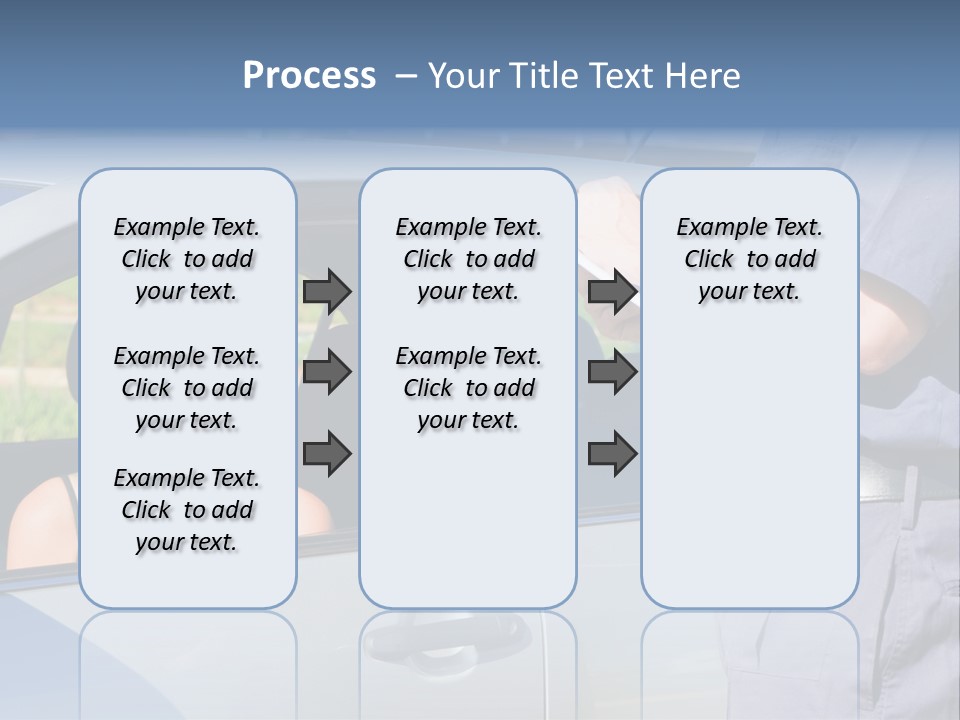 A Woman Sitting In A Car Talking To A Man PowerPoint Template