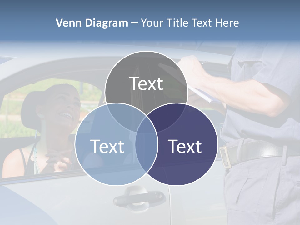 A Woman Sitting In A Car Talking To A Man PowerPoint Template