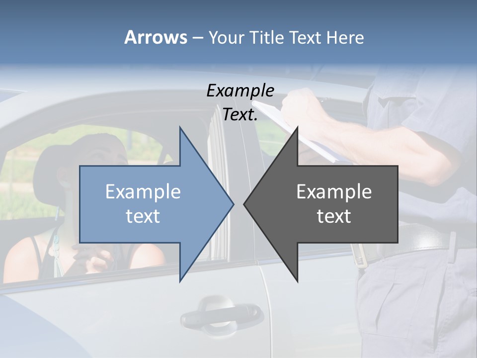 A Woman Sitting In A Car Talking To A Man PowerPoint Template