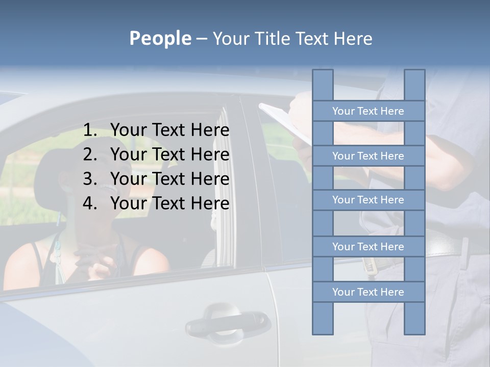 A Woman Sitting In A Car Talking To A Man PowerPoint Template