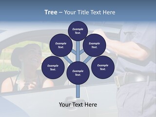 A Woman Sitting In A Car Talking To A Man PowerPoint Template