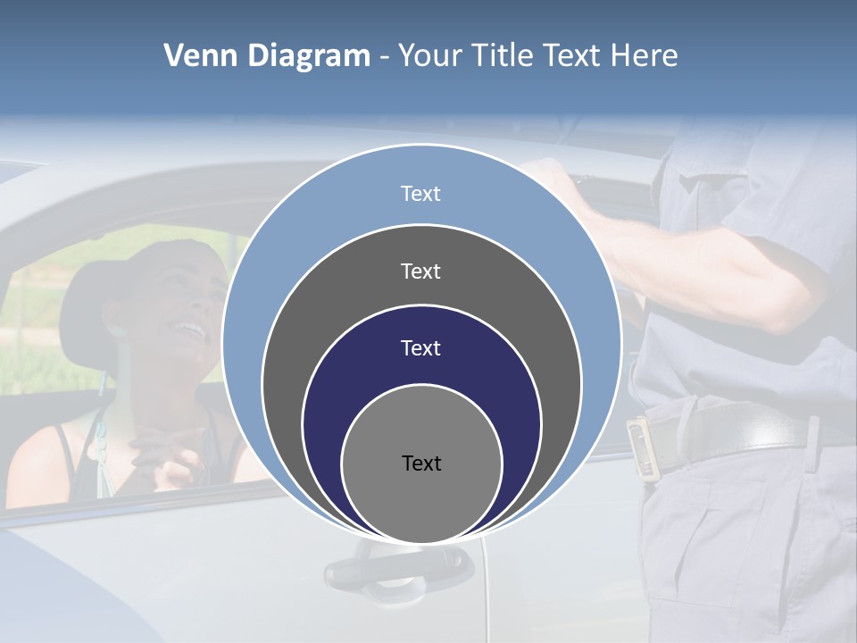 A Woman Sitting In A Car Talking To A Man PowerPoint Template