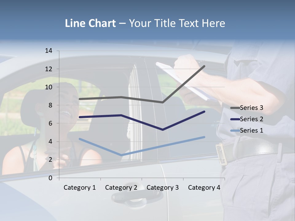 A Woman Sitting In A Car Talking To A Man PowerPoint Template