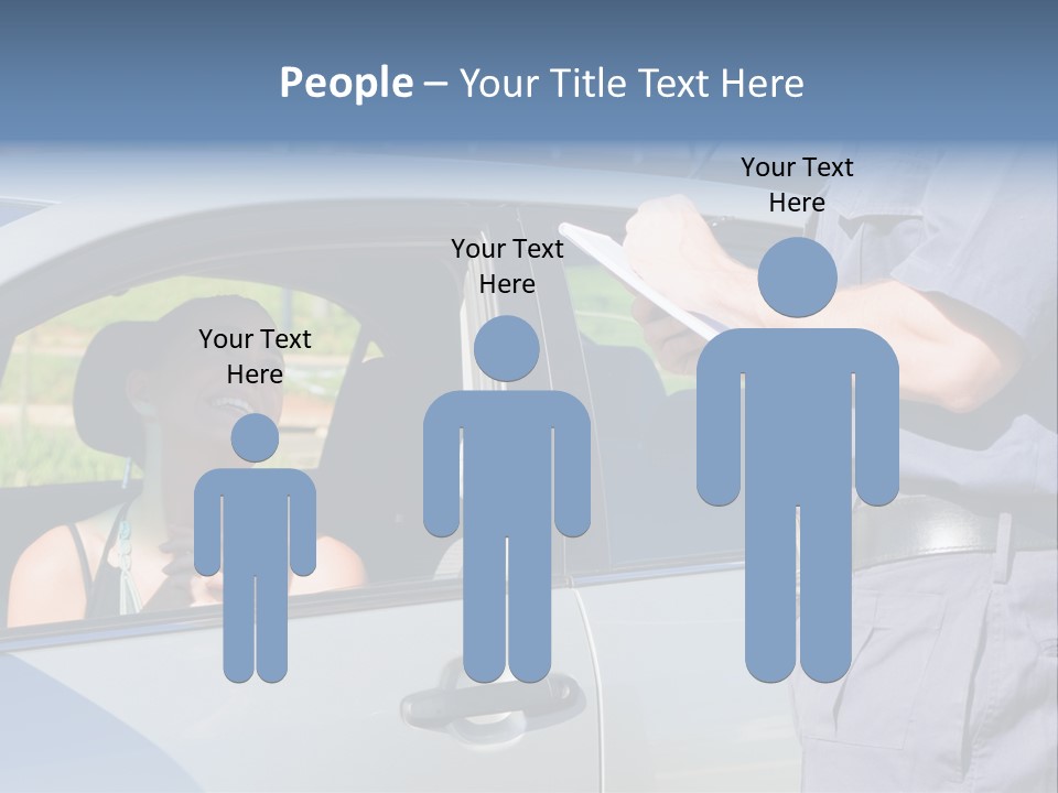 A Woman Sitting In A Car Talking To A Man PowerPoint Template