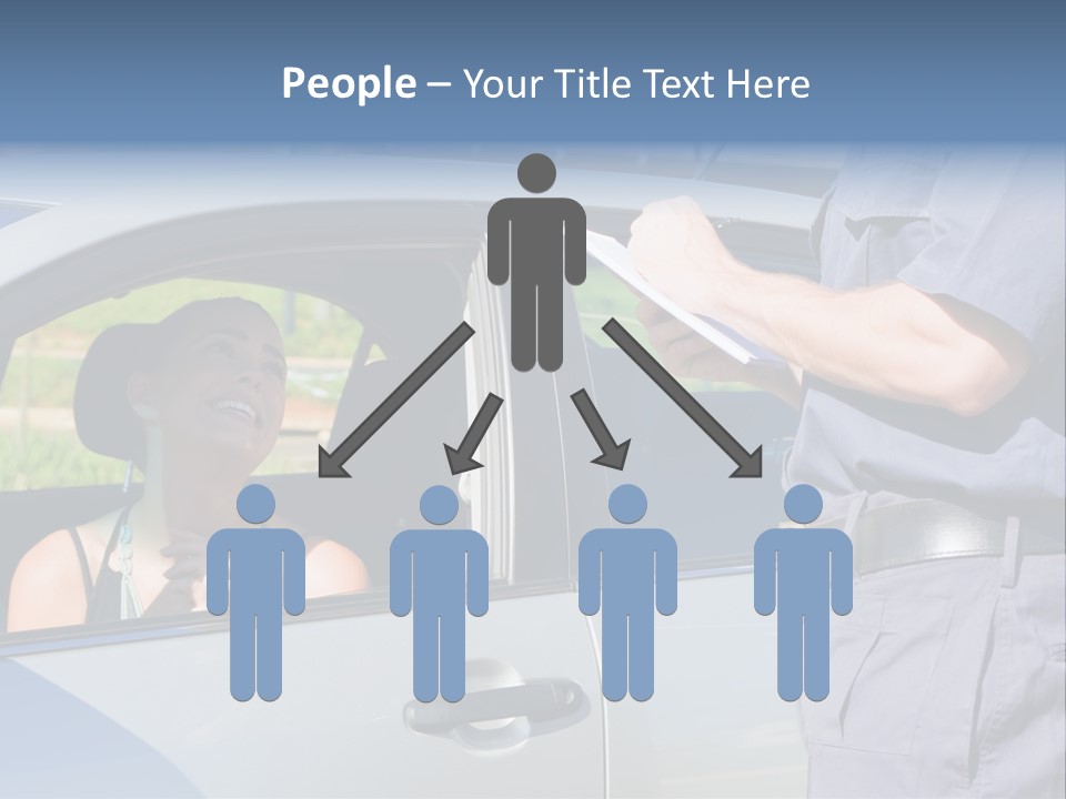 A Woman Sitting In A Car Talking To A Man PowerPoint Template