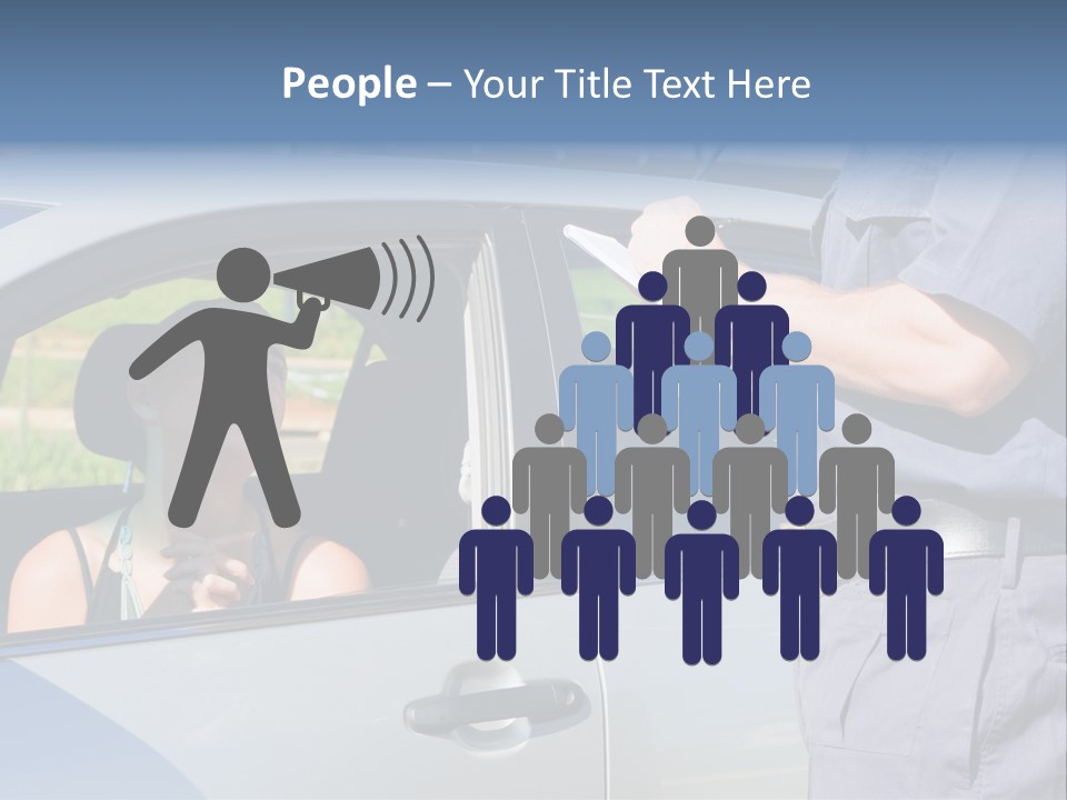 A Woman Sitting In A Car Talking To A Man PowerPoint Template