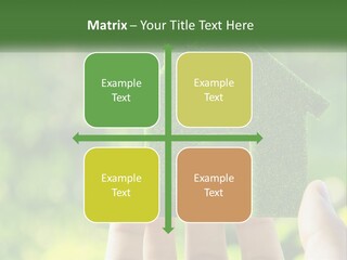 A Person Holding A Small Green House In Their Hands PowerPoint Template