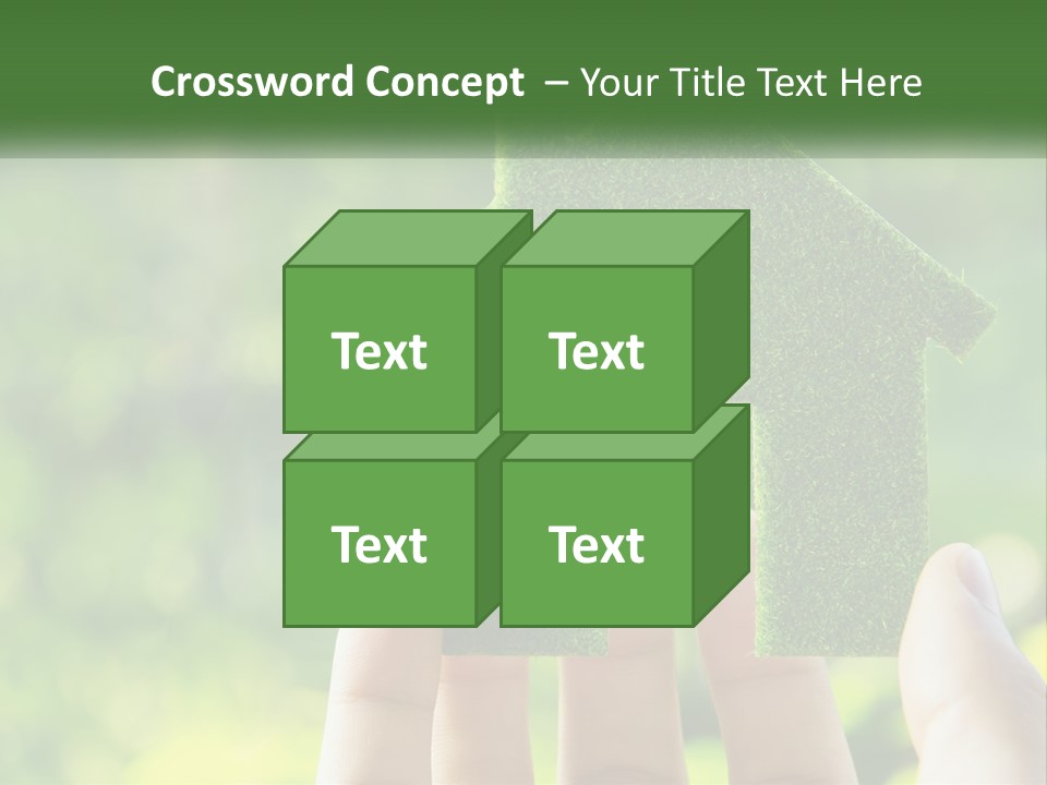 A Person Holding A Small Green House In Their Hands PowerPoint Template