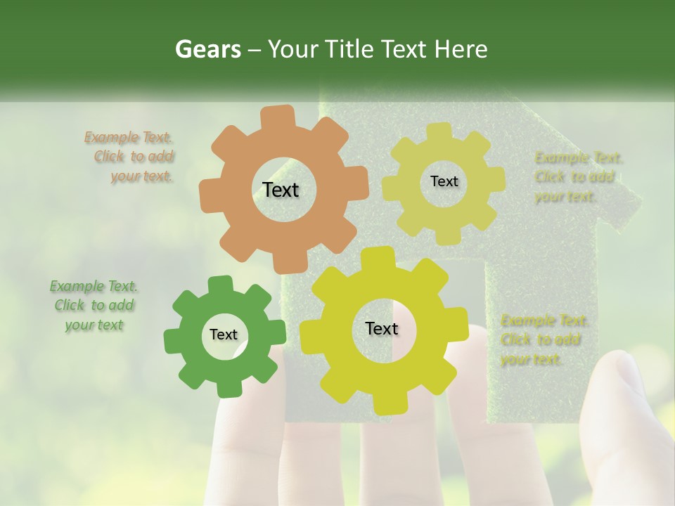 A Person Holding A Small Green House In Their Hands PowerPoint Template