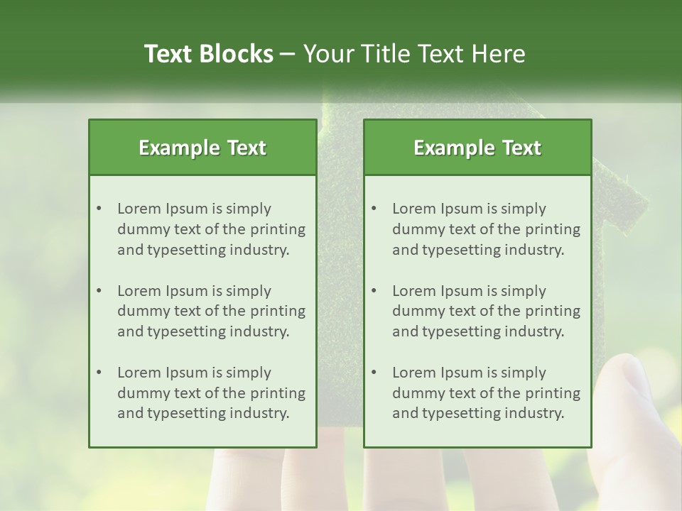 A Person Holding A Small Green House In Their Hands PowerPoint Template