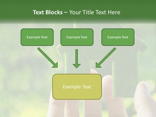A Person Holding A Small Green House In Their Hands PowerPoint Template