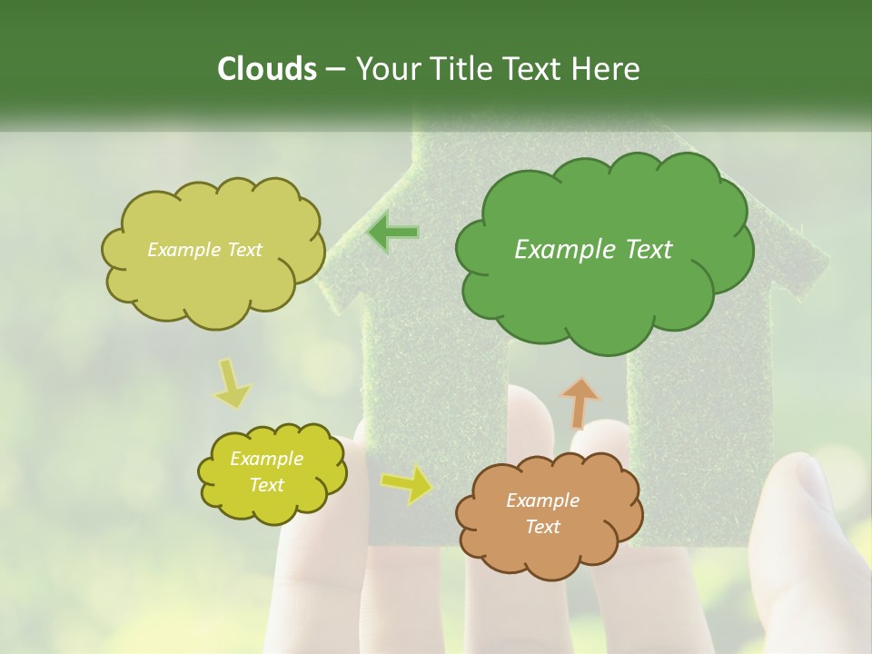A Person Holding A Small Green House In Their Hands PowerPoint Template