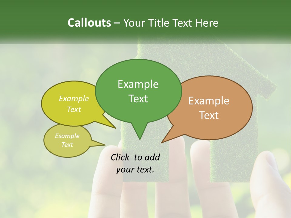 A Person Holding A Small Green House In Their Hands PowerPoint Template