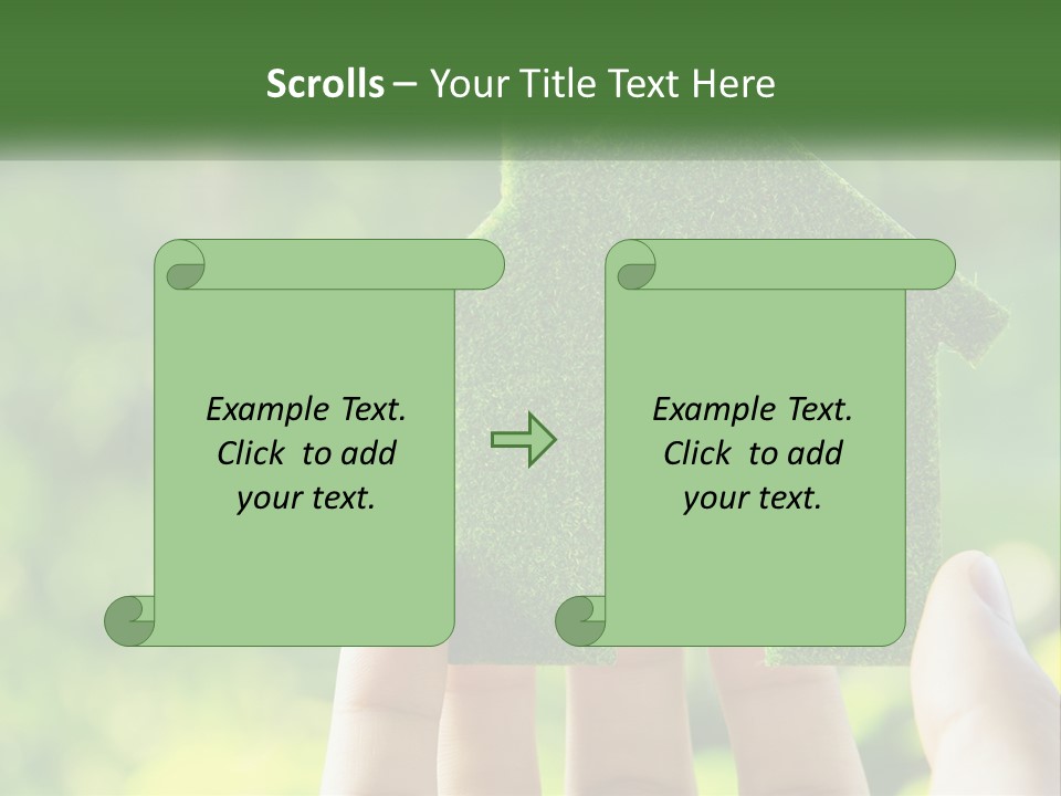 A Person Holding A Small Green House In Their Hands PowerPoint Template
