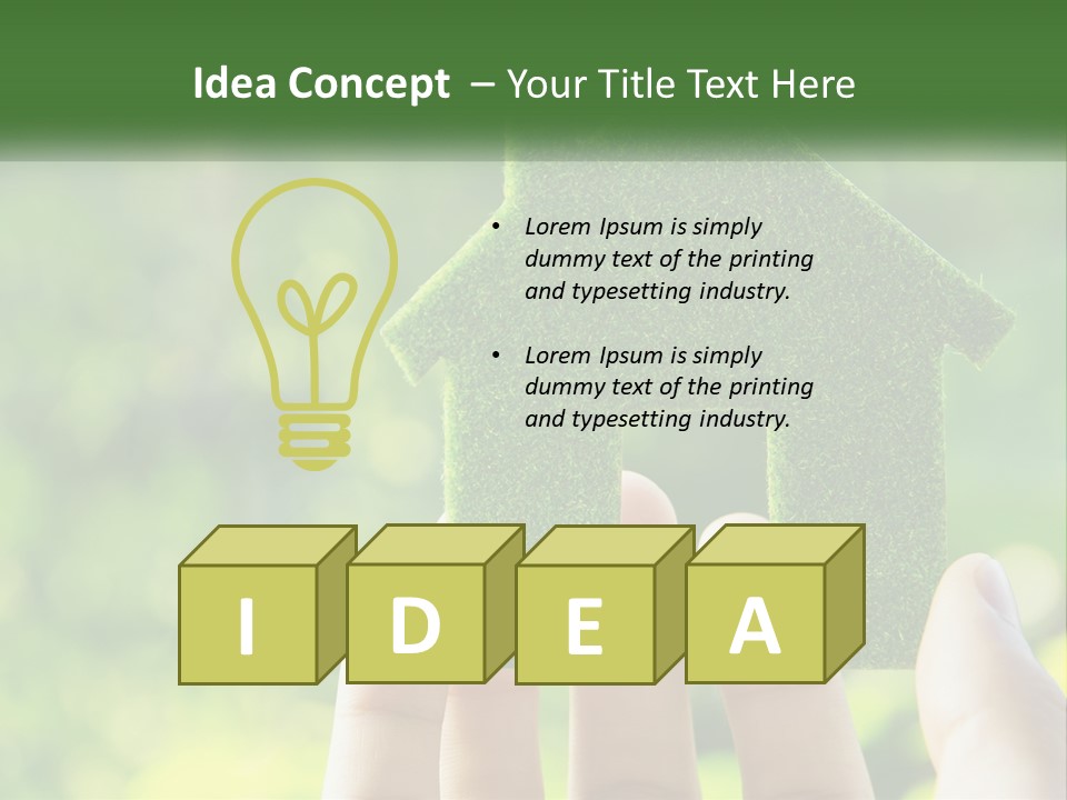 A Person Holding A Small Green House In Their Hands PowerPoint Template