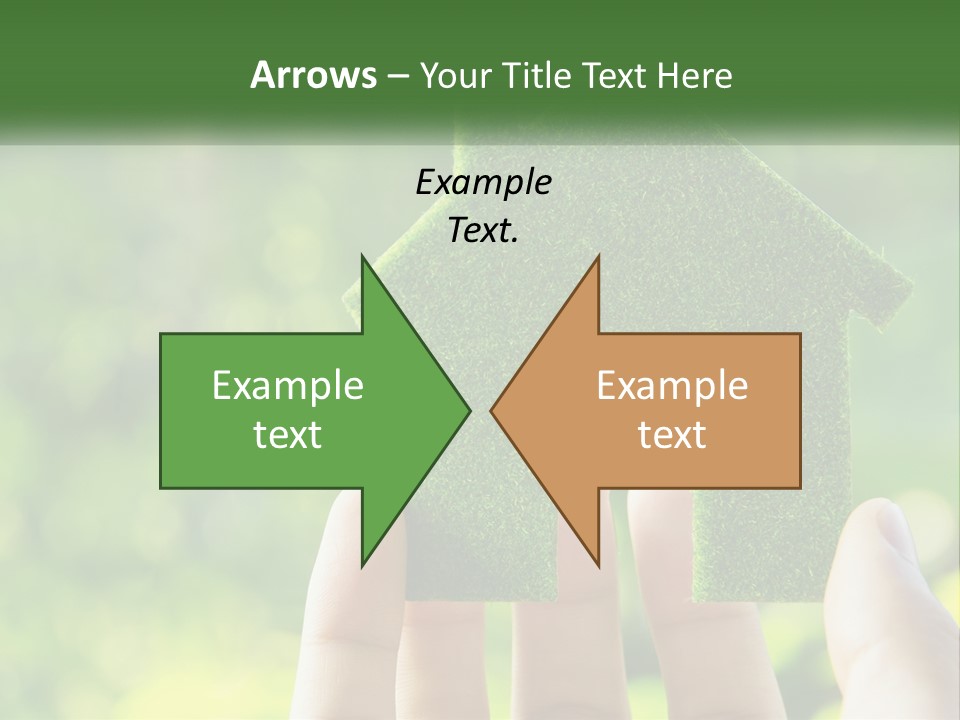 A Person Holding A Small Green House In Their Hands PowerPoint Template