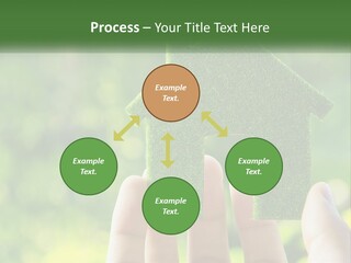 A Person Holding A Small Green House In Their Hands PowerPoint Template