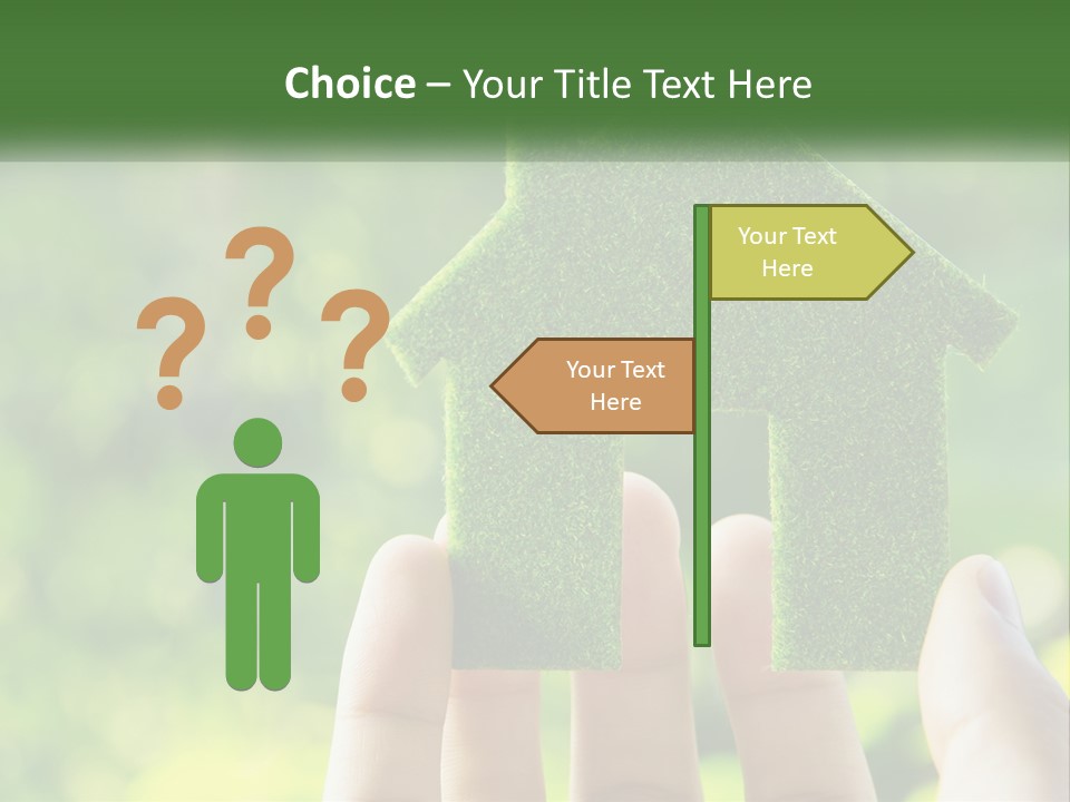 A Person Holding A Small Green House In Their Hands PowerPoint Template