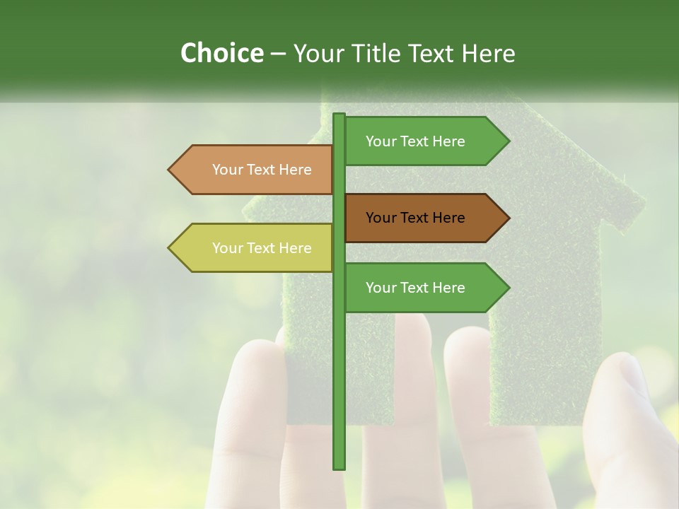A Person Holding A Small Green House In Their Hands PowerPoint Template