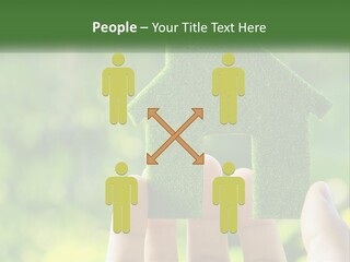 A Person Holding A Small Green House In Their Hands PowerPoint Template
