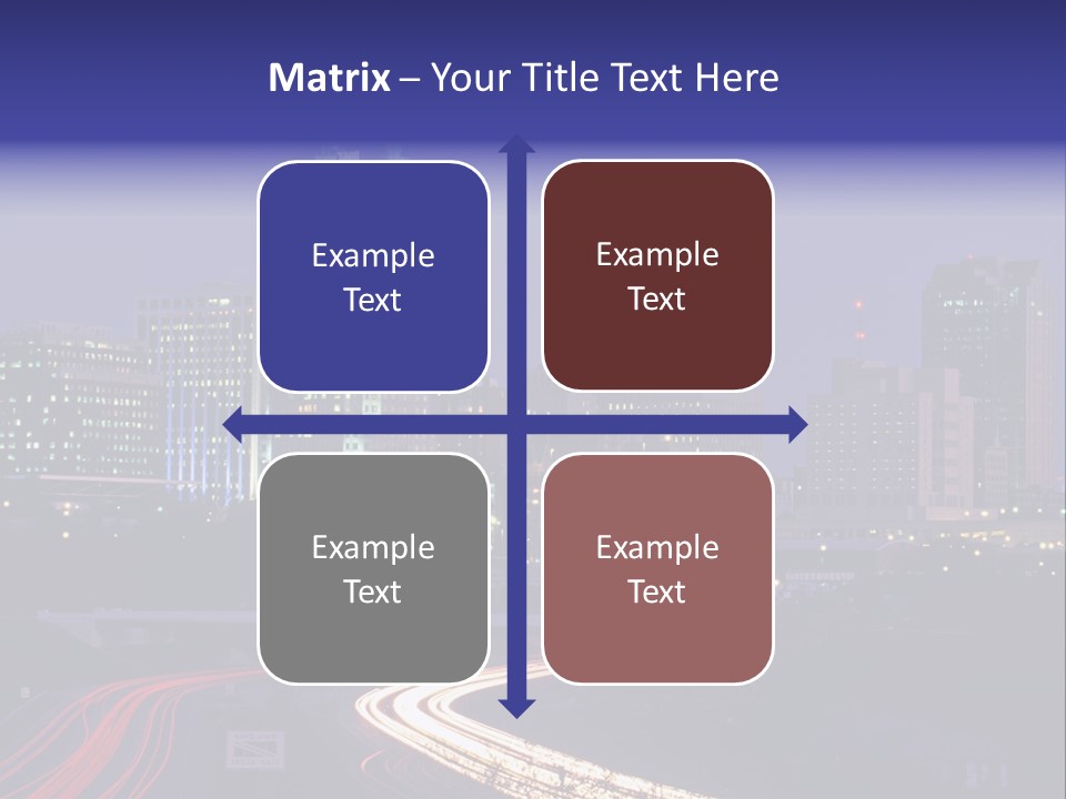 A City Skyline At Night With A Blue Sky PowerPoint Template