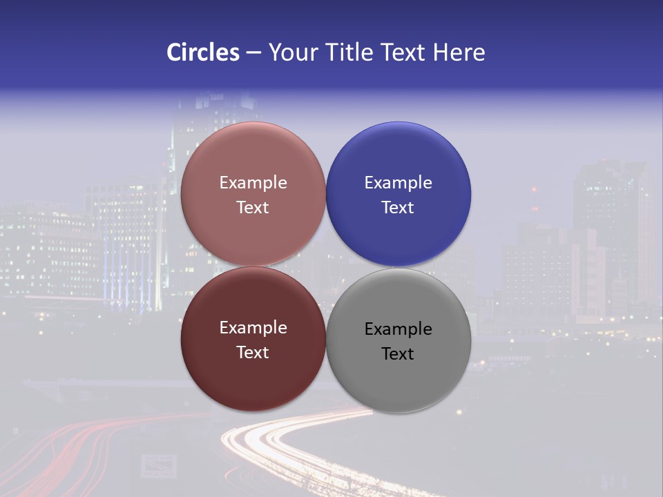 A City Skyline At Night With A Blue Sky PowerPoint Template