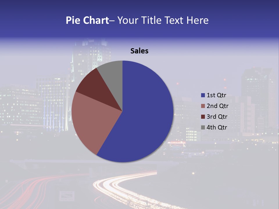 A City Skyline At Night With A Blue Sky PowerPoint Template