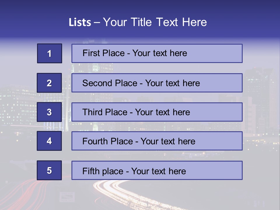 A City Skyline At Night With A Blue Sky PowerPoint Template
