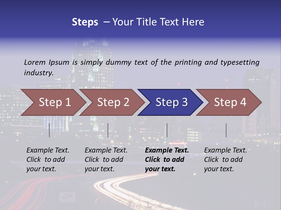 A City Skyline At Night With A Blue Sky PowerPoint Template