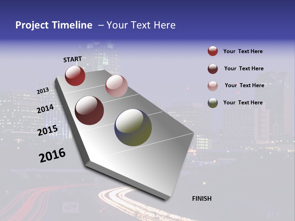 A City Skyline At Night With A Blue Sky PowerPoint Template